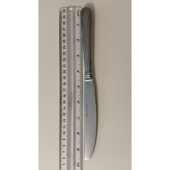 Retroneu Laurel Honeycomb Dinner Knives Set of 4 Stainless Flatware - Picture 6 of 6